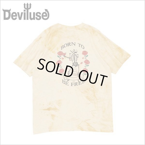 画像1: 【40％OFF】Deviluse デビルユース Born to Be Free Tシャツ YELLOW TIEDYE (1)