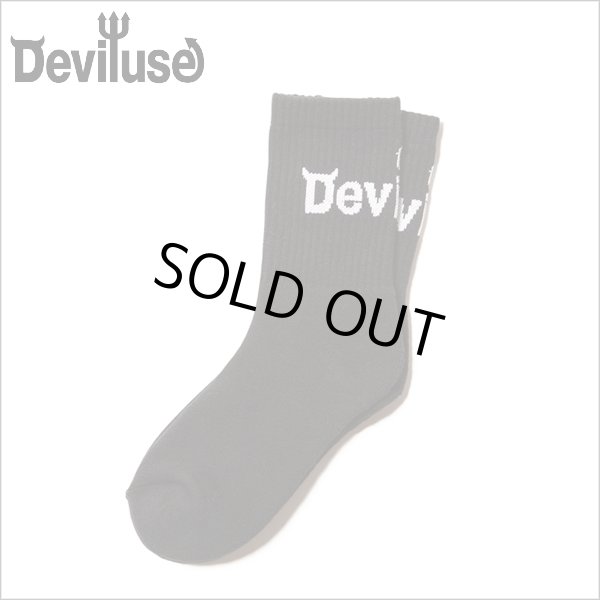 画像1: Deviluse デビルユース Logo Socks BLACK (1)
