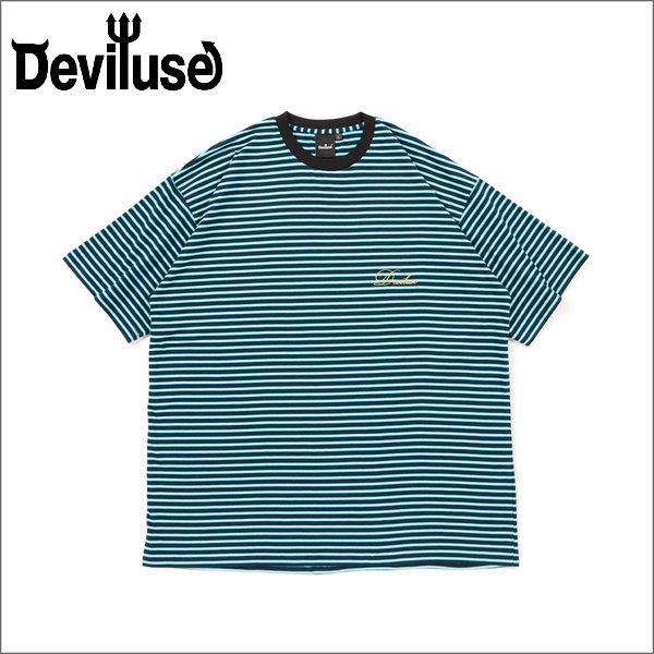 画像1: Deviluse デビルユース Border Tシャツ BLACK (1)