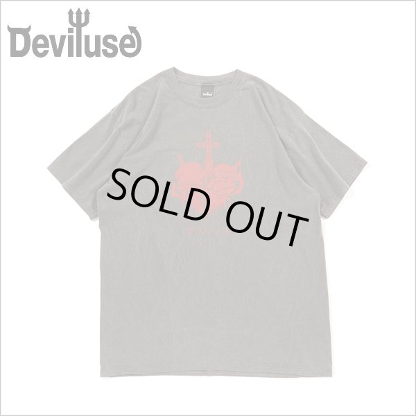 画像1: Deviluse デビルユース Sacred Heart Tシャツ STONE BLACK (1)