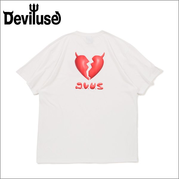 画像1: Deviluse デビルユース Plump Heart Tシャツ WHITE (1)