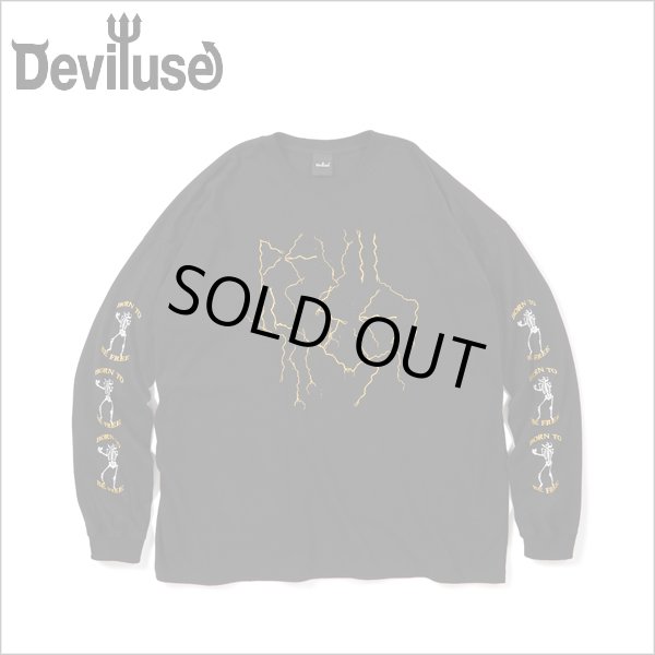 画像1: Deviluse デビルユース Lightning L/S Tシャツ BLACK (1)