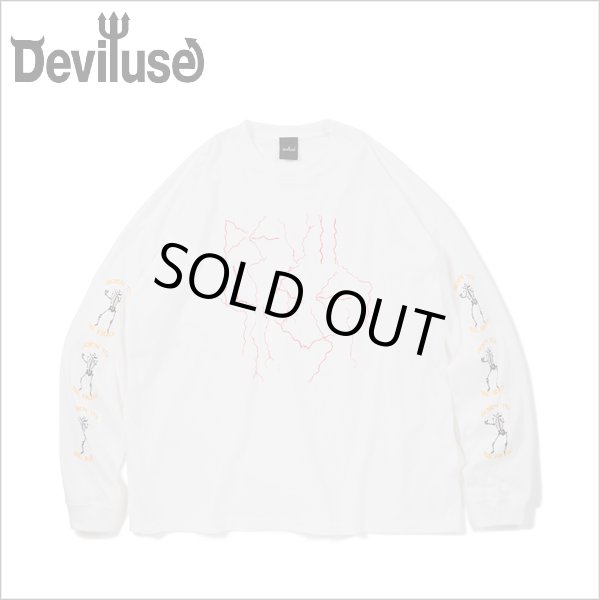 画像1: Deviluse デビルユース Lightning L/S Tシャツ WHITE (1)