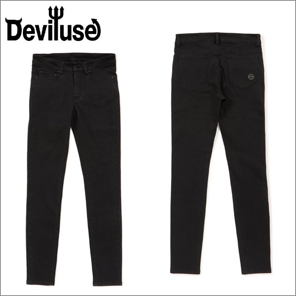 画像1: 【送料無料】Deviluse デビルユース ROCK STAR SKINNY FIT パンツ SiM MODEL BLACK (1)