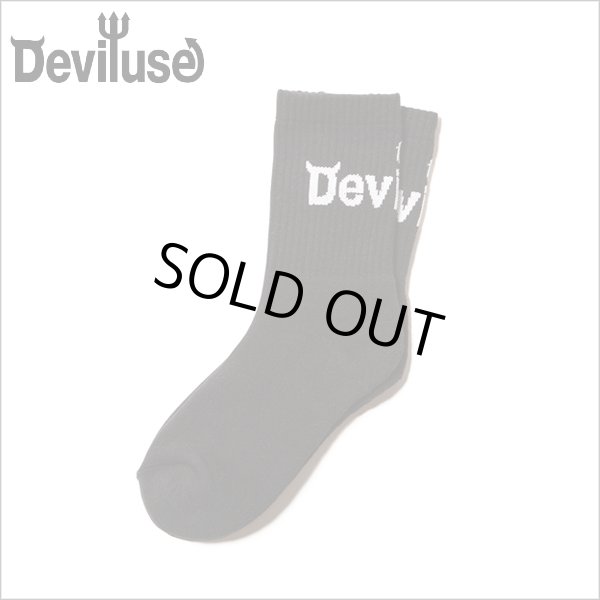 画像1: Deviluse デビルユース Logo Socks BLACK (1)