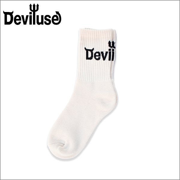 画像1: Deviluse デビルユース Logo Socks NATURAL (1)