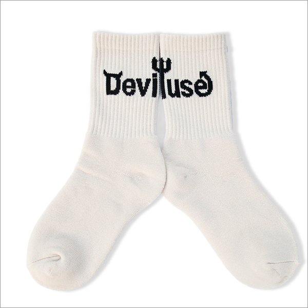 画像2: Deviluse デビルユース Logo Socks NATURAL (2)