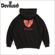 画像1: 【送料無料】Deviluse デビルユース Flame Heart P/Oパーカー BLACK (1)