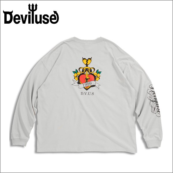 画像1: Deviluse デビルユース Heart Lock L/S Tシャツ SILVER (1)