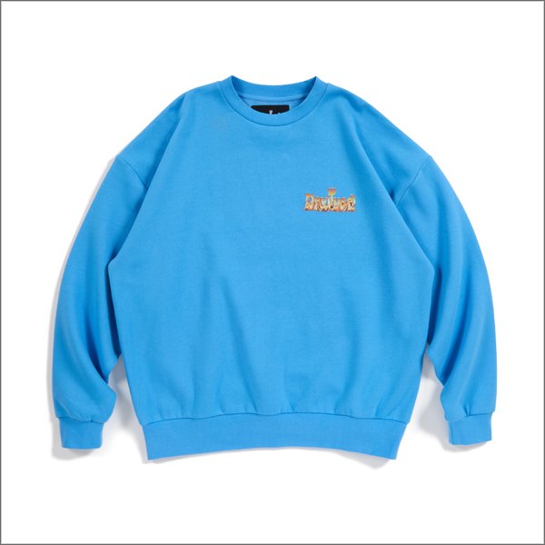 画像2: 【送料無料】Deviluse デビルユース Flame Logo クルーネックスウェット BLUE (2)