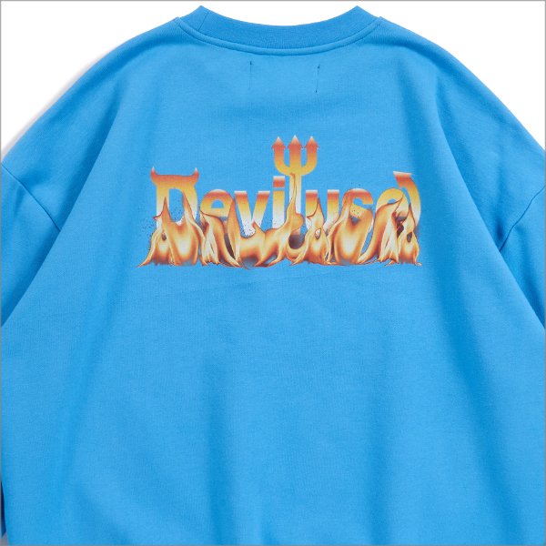画像4: 【送料無料】Deviluse デビルユース Flame Logo クルーネックスウェット BLUE (4)