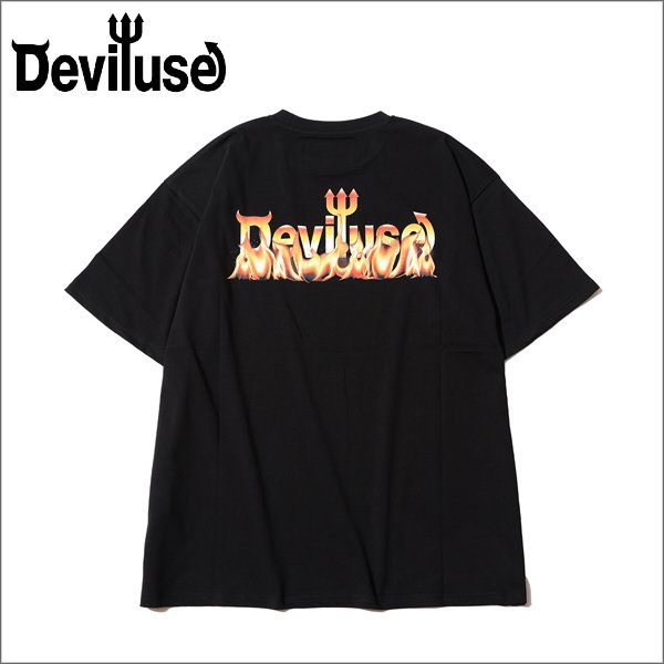 画像1: Deviluse デビルユース Flame Logo Tシャツ BLACK (1)