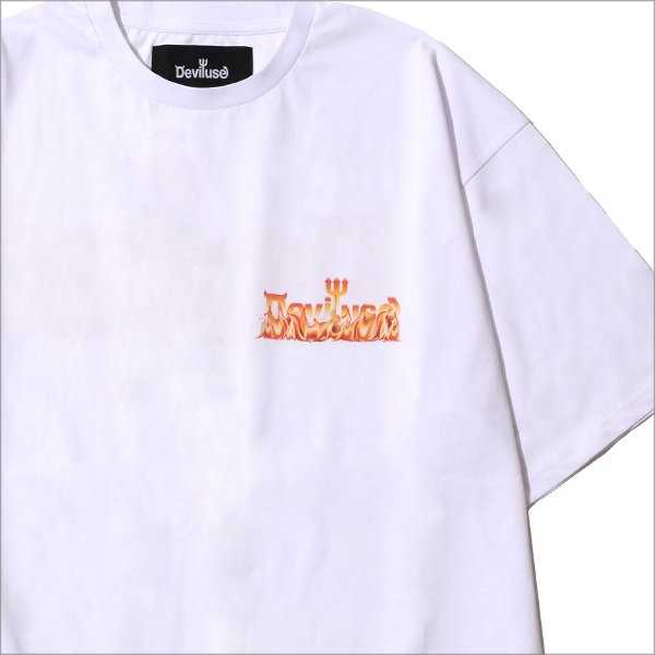 画像5: Deviluse デビルユース Flame Logo Tシャツ WHITE (5)