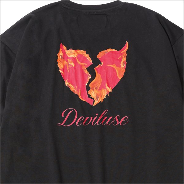 画像4: Deviluse デビルユース Flame Heart Tシャツ BLACK (4)