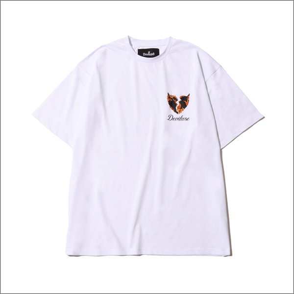 画像2: Deviluse デビルユース Flame Heart Tシャツ WHITE (2)