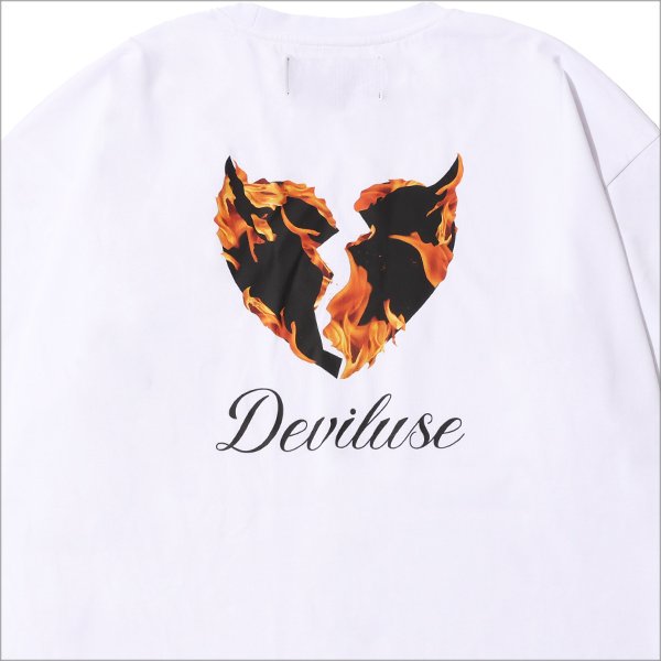 画像4: Deviluse デビルユース Flame Heart Tシャツ WHITE (4)
