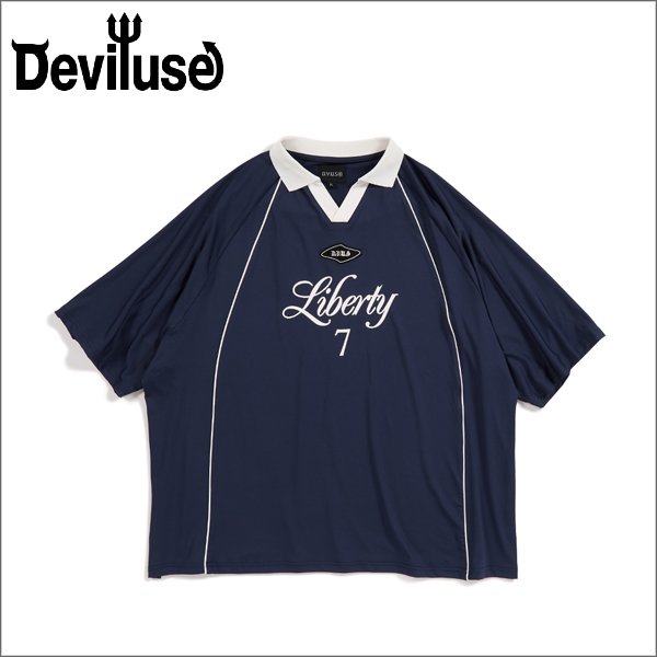 画像1: 【送料無料】Deviluse デビルユース Liberty Game Shirts NAVY (1)
