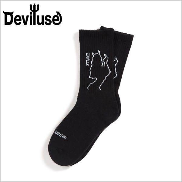 画像1: Deviluse デビルユース She Devil Socks BLACK/WHITE (1)