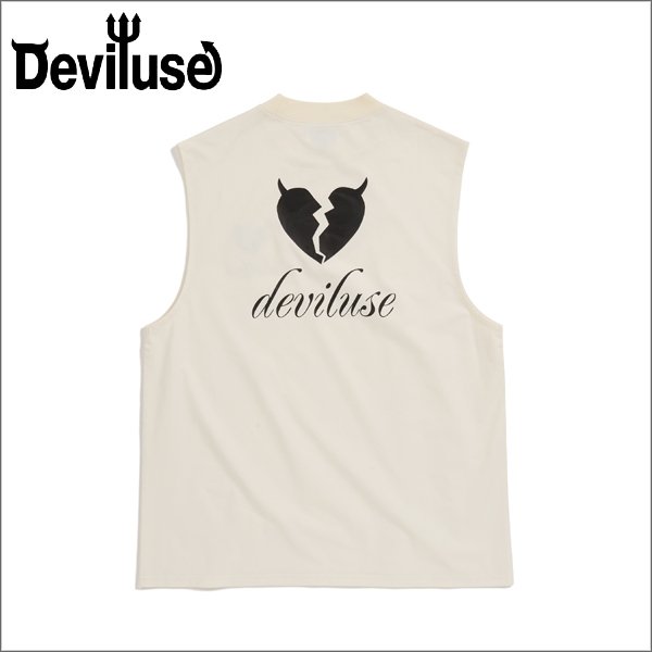画像1: Deviluse デビルユース Heartaches Sleeveless タンクトップ WHITE (1)