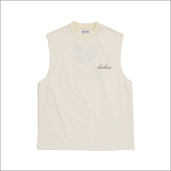 画像2: Deviluse デビルユース Heartaches Sleeveless タンクトップ WHITE (2)