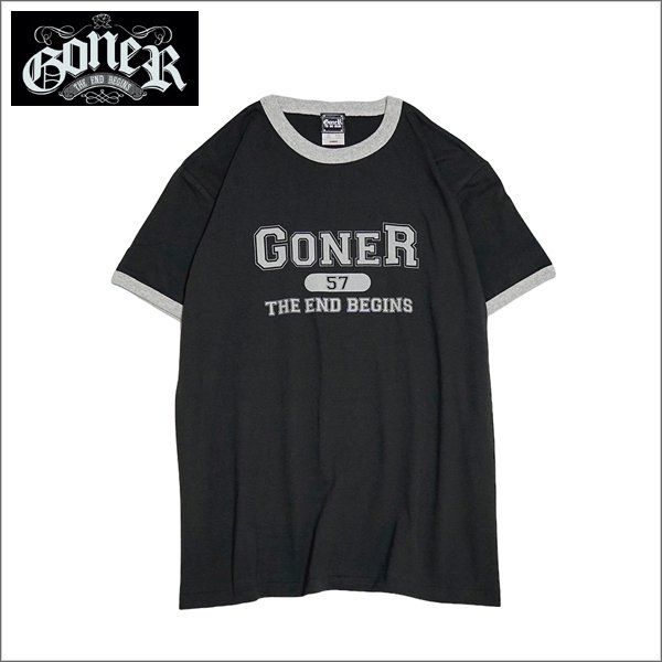 画像1: GoneR ゴナー College Ringer Tシャツ SUMI/H.GRAY (1)
