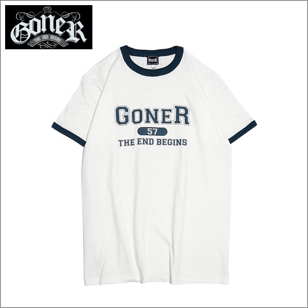 画像1: GoneR ゴナー College Ringer Tシャツ NATURAL/DENIM (1)