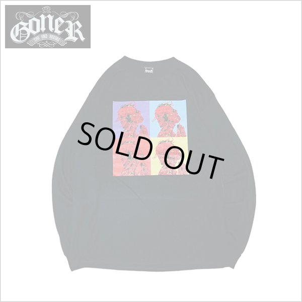 画像1: 【70％OFF】GoneR ゴナー Rose Jesus L/S Tシャツ BLACK  (1)