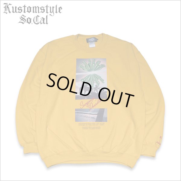 画像1: 【送料無料】KustomStyle カスタムスタイル BROWNYARD&SUNSHINE クルーネックスウェット GOLD (1)