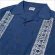 画像4: 【送料無料】KustomStyle カスタムスタイル FACECARD L/Sキューバシャツ BLUE (4)