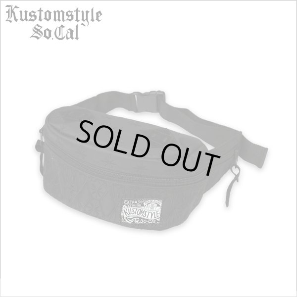 画像1: 【送料無料】KustomStyle カスタムスタイル BANDANA ウエストバッグ BLACK/BLACK (1)