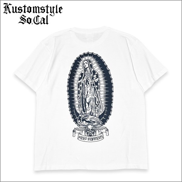 画像1: KustomStyle カスタムスタイル KEEP MANNERS Tシャツ WHITE (1)