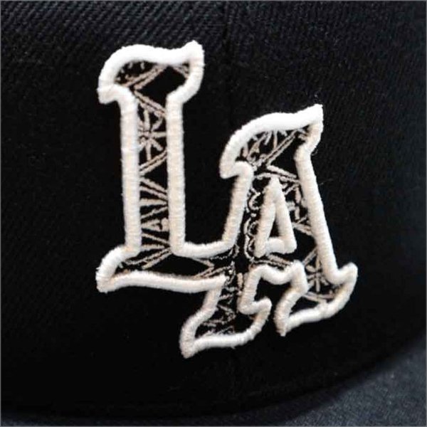 画像2: KustomStyle カスタムスタイル LA-BANDANA スナップバックCAP BLACK (2)