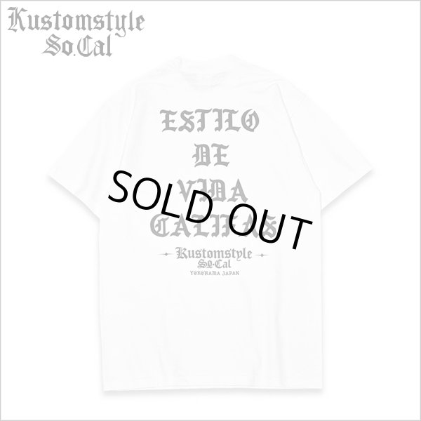 画像1: KustomStyle カスタムスタイル ESTILO CALIFAS Tシャツ WHITE (1)