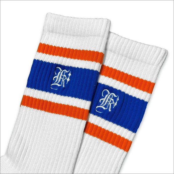 画像2: KustomStyle カスタムスタイル K DIA CREW SOCKS WHITE/BLUE (2)