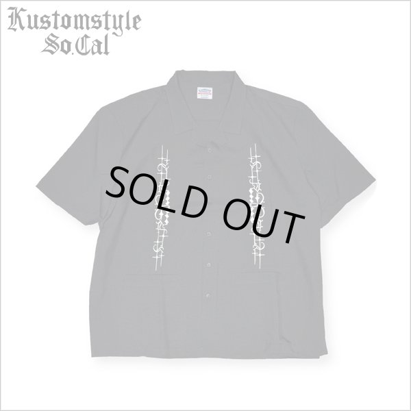 画像1: 【送料無料】KustomStyle カスタムスタイル CARLSBAD S/S オープンカラーシャツ BLACK (1)
