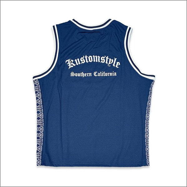 画像2: 【送料無料】KustomStyle カスタムスタイル GARDEN GROVEBASKET TANK JERSEY NAVY (2)