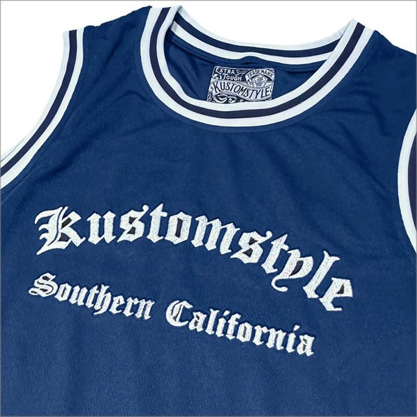 画像4: 【送料無料】KustomStyle カスタムスタイル GARDEN GROVEBASKET TANK JERSEY NAVY (4)