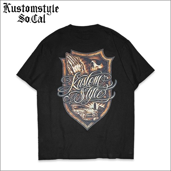 画像1: KustomStyle カスタムスタイル ESCUDO DE CEPILLO Tシャツ BLACK (1)