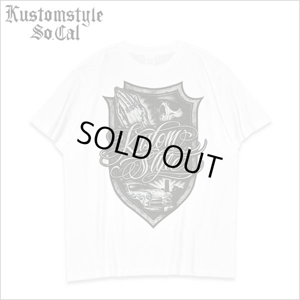 画像1: KustomStyle カスタムスタイル ESCUDO DE CEPILLO Tシャツ WHITE (1)