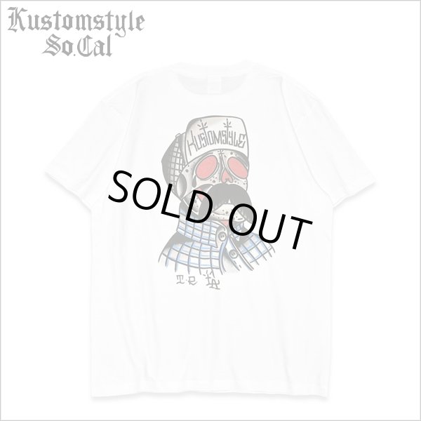 画像1: KustomStyle カスタムスタイル FLIPUP SKULL Tシャツ WHITE (1)