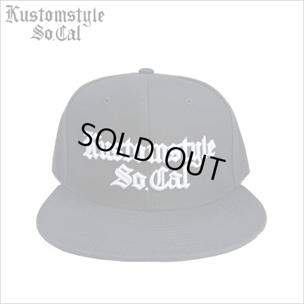 画像1: KustomStyle カスタムスタイル OLD ENGLISH スナップバックCAP BLACK (1)