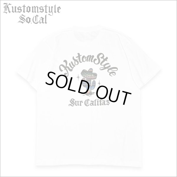 画像1: KustomStyle カスタムスタイル CACTUS SUR CALIFAS Tシャツ WHITE (1)