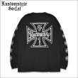 画像1: KustomStyle カスタムスタイル IRON CROSS L/S Tシャツ BLACK	 (1)