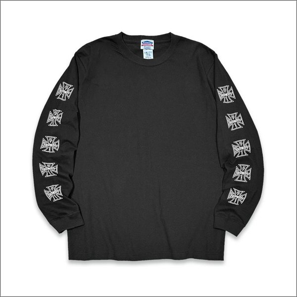画像2: KustomStyle カスタムスタイル IRON CROSS L/S Tシャツ BLACK	 (2)