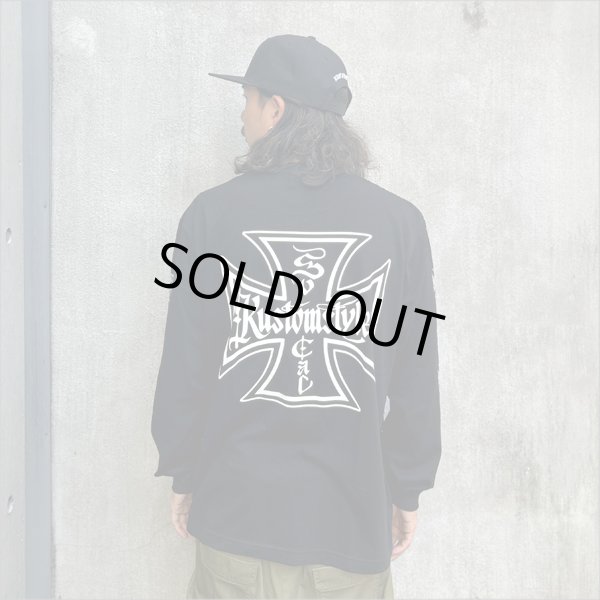 画像3: KustomStyle カスタムスタイル IRON CROSS L/S Tシャツ BLACK	 (3)