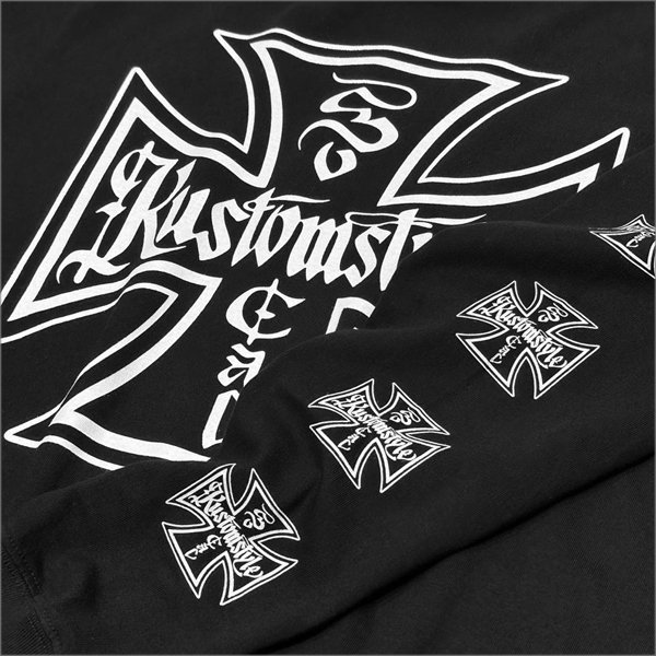 画像4: KustomStyle カスタムスタイル IRON CROSS L/S Tシャツ BLACK	 (4)