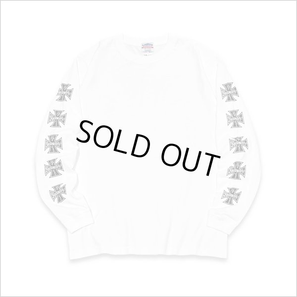 画像2: KustomStyle カスタムスタイル IRON CROSS L/S Tシャツ WHITE (2)