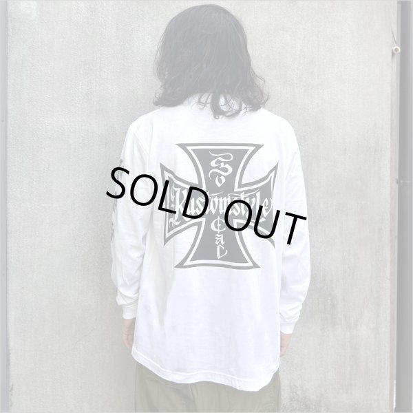 画像3: KustomStyle カスタムスタイル IRON CROSS L/S Tシャツ WHITE (3)