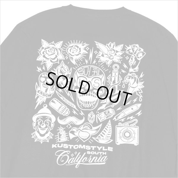 画像4: KustomStyle カスタムスタイル P.L.O SKULL L/S Tシャツ BLACK (4)