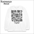 画像1: KustomStyle カスタムスタイル P.L.O SKULL L/S Tシャツ WHITE (1)